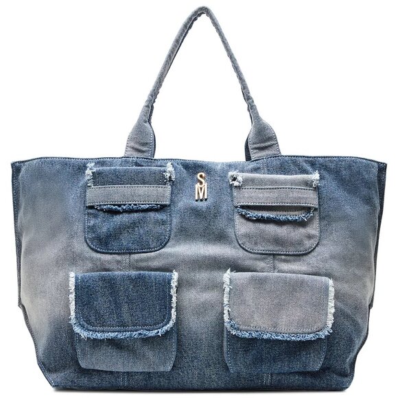 Steve Madden Blue Denim Tote Excellent Quality and Condition - Picture 1 of 9